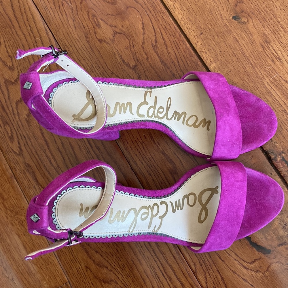 Sam Edelman hot pink suede sandals sz 6W - Picture 7 of 11
